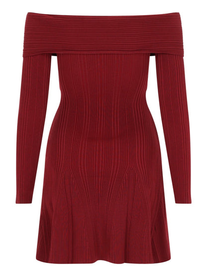 Mini Viscose Dress Burgundy