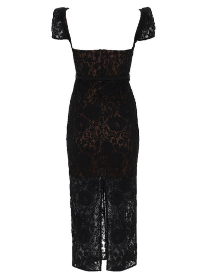 Dress Lace Midi Black