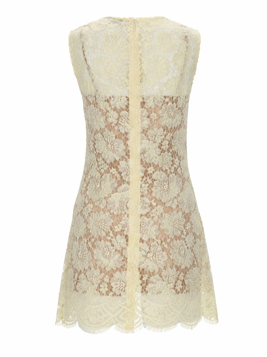Mini Lace Dress Yellow