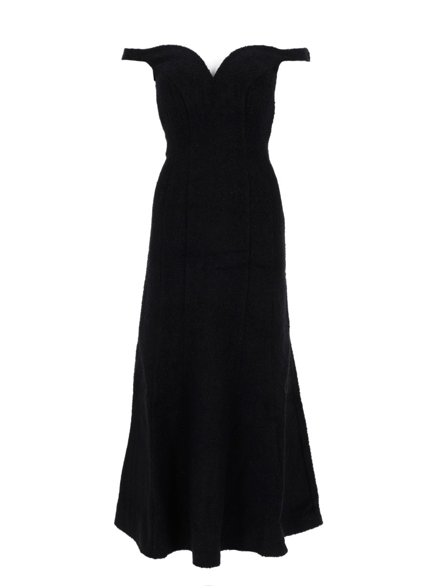 Midi Dress Bouclé Black