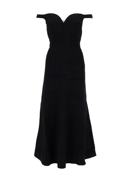 Midi Dress Bouclé Black
