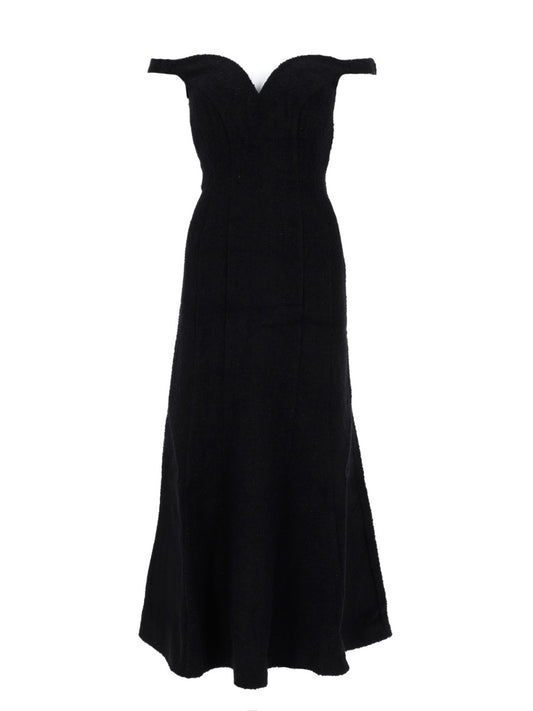 Midi Dress Bouclé Black