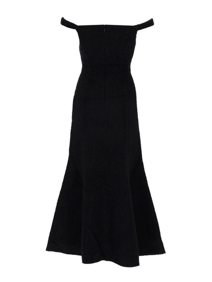 Midi Dress Bouclé Black