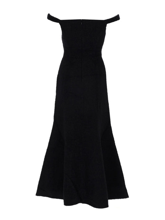 Midi Dress Bouclé Black