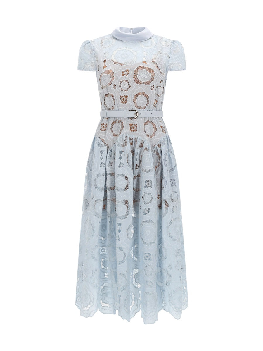 Lace Midi Dress Azure