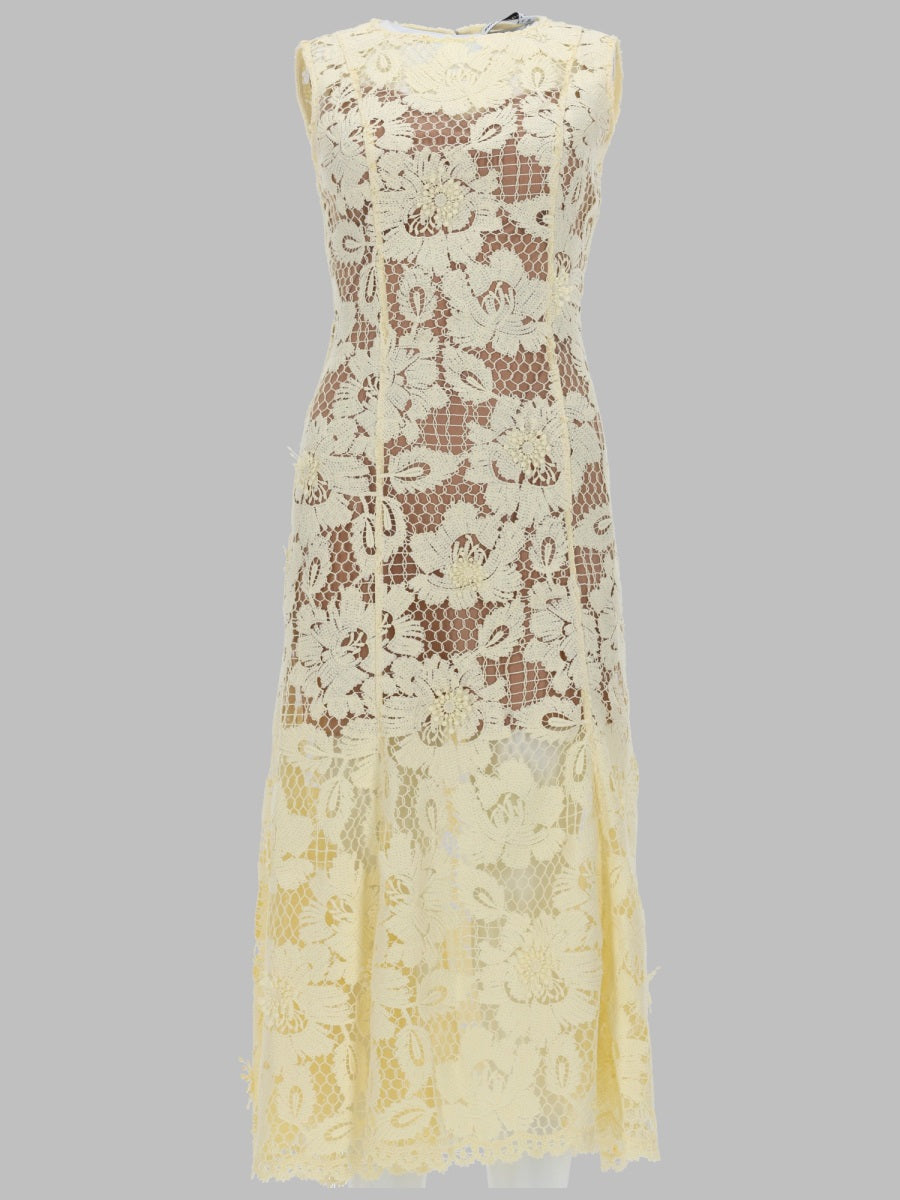 Midi Crochet Dress - Yellow