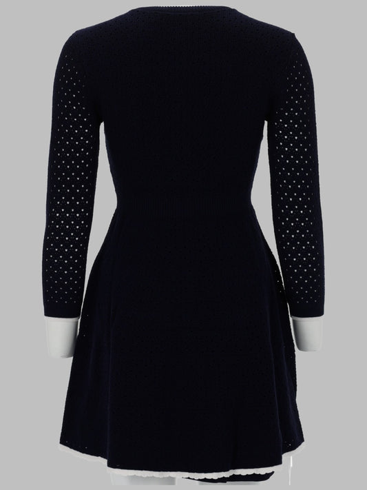 Knit Mini Dress With Bow (Blue)