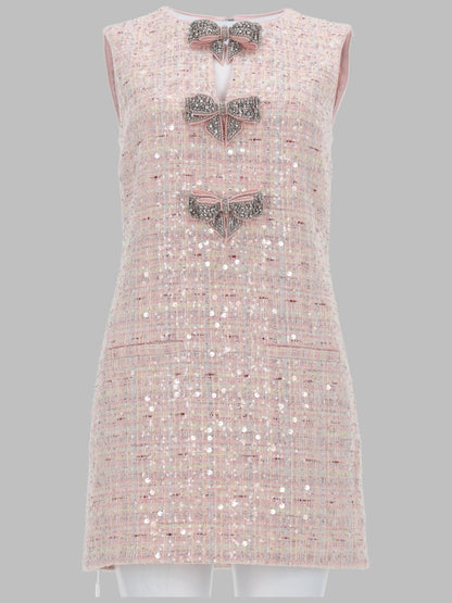 Mini Dress With Bow Pink