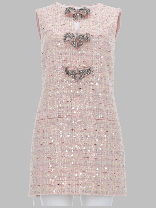 Mini Dress With Bow Pink