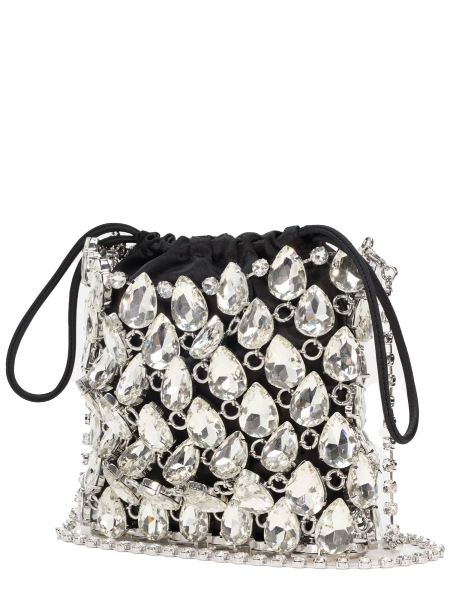 Handbag Mini Metallic Knit Silver