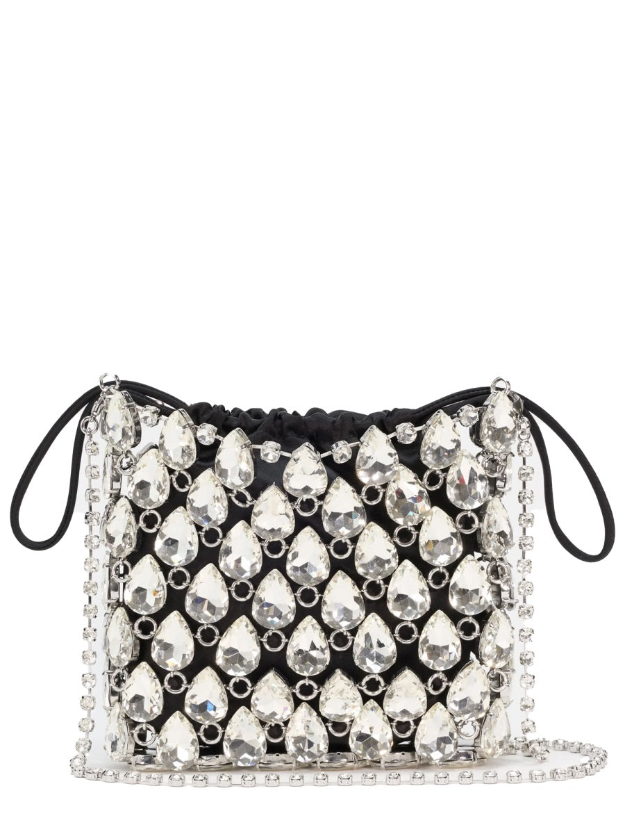Handbag Mini Metallic Knit Silver