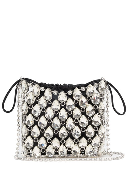 Handbag Mini Metallic Knit Silver