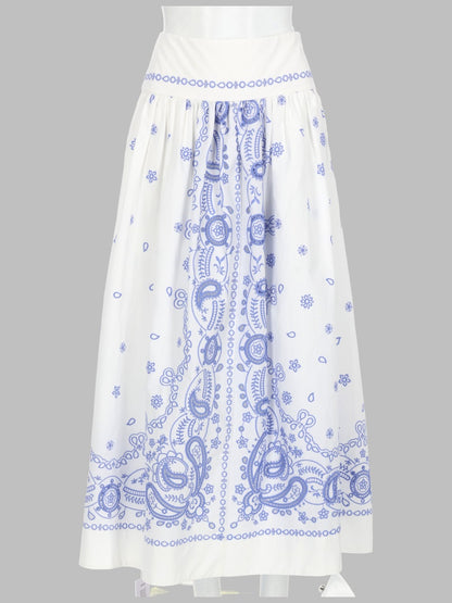 Skirt Midi Embroidered White