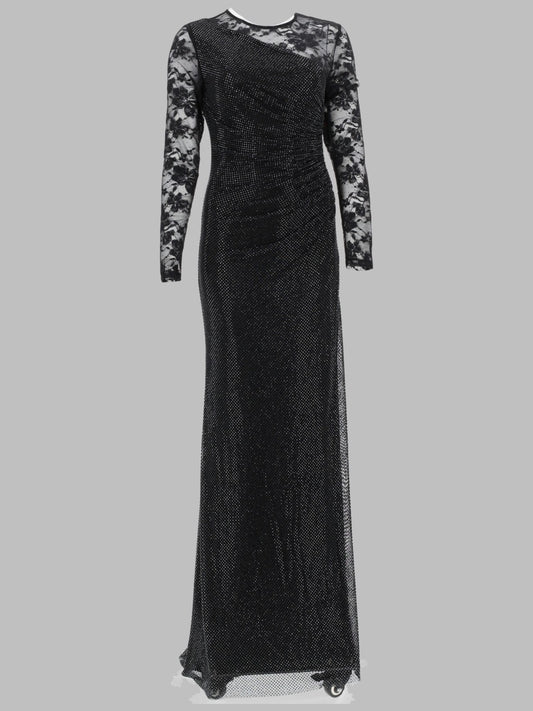 Long Dress With Lace Sleeve Black