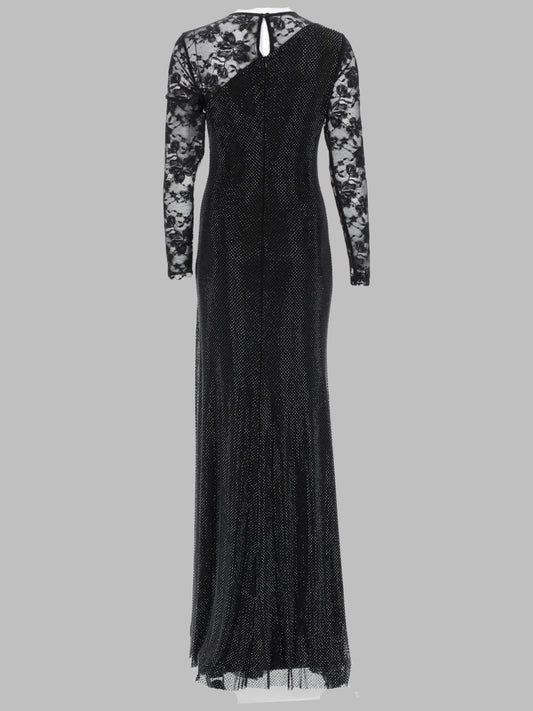 Long Dress With Lace Sleeve Black