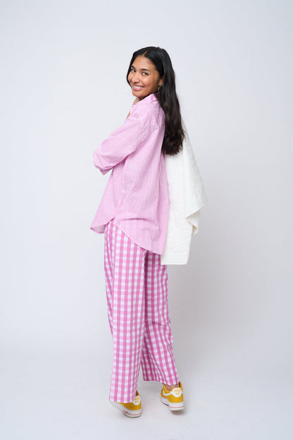 Good Boyfriend Shirt - Menswear Stripe Dahlia