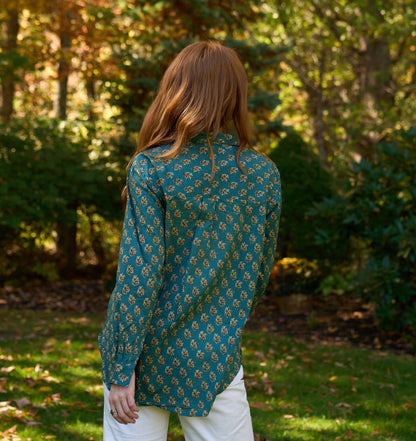 Good Boyfriend Shirt - Rockport Floral French Teal