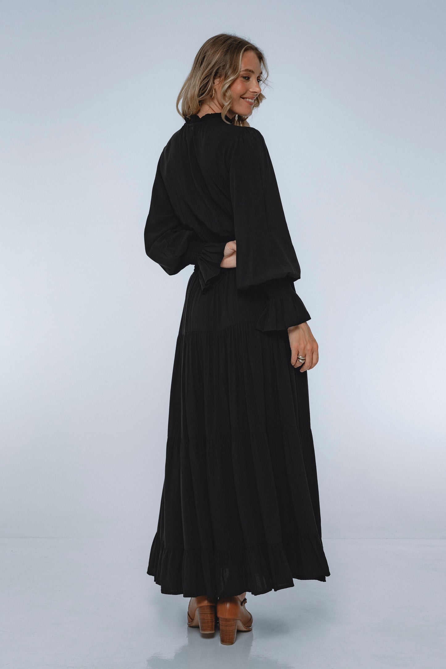 White Lotus Ruffled Maxi Dress