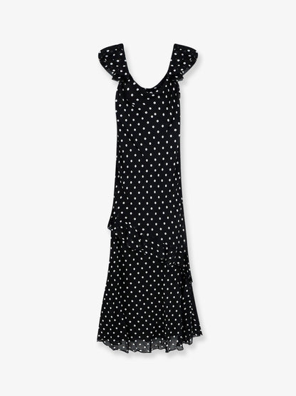 Dress Polka-Dot Viscose Black