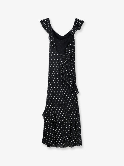 Dress Polka-Dot Viscose Black