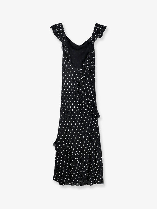 Dress Polka-Dot Viscose Black