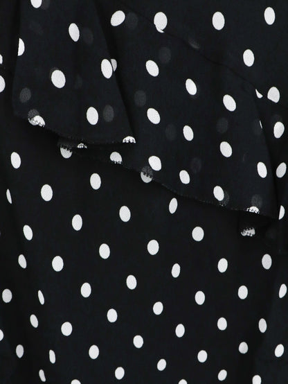 Dress Polka-Dot Viscose Black