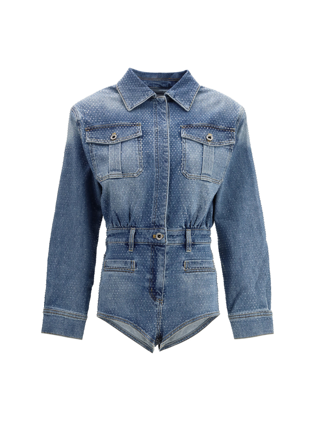 Playsuit Rhinestone Denim Blue