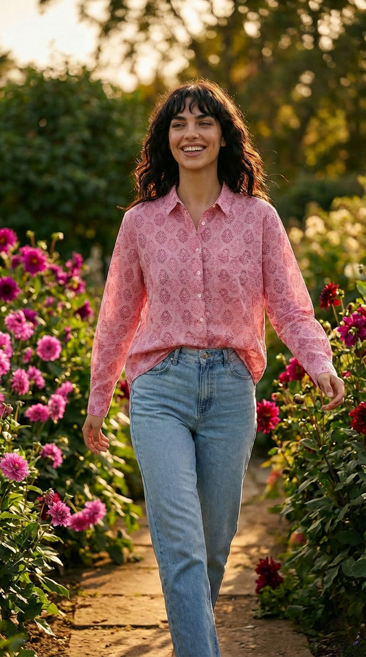 Good Boyfriend Shirt - Hyacinth Overdye Tickled Pink