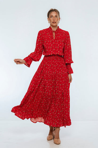 White Lotus Ruffled Maxi Dress