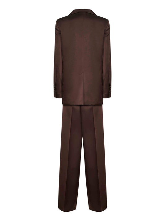 Coffee Satin Telvera Suit