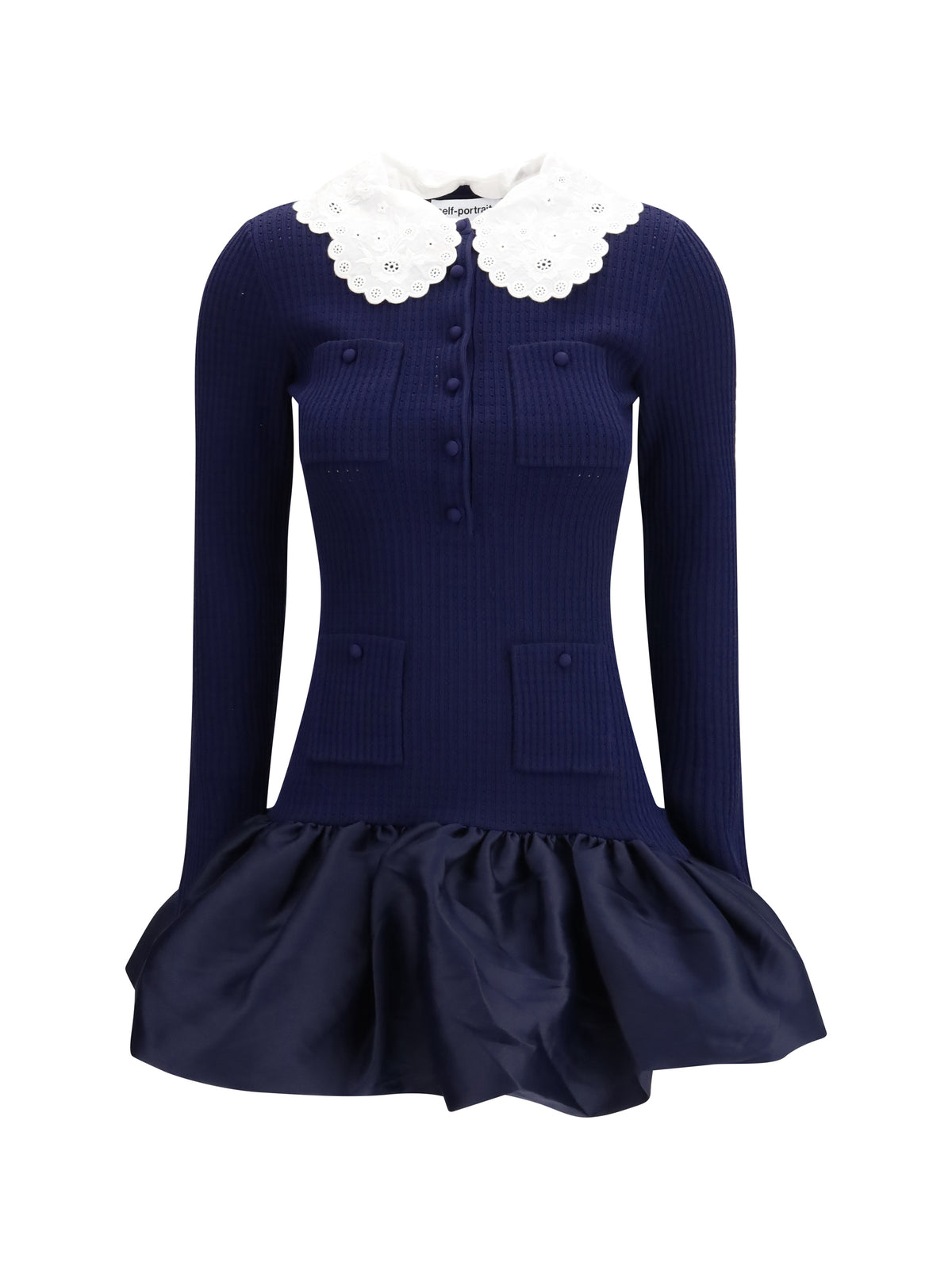 Mini Dress Knit & Taffeta Navy