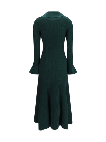 Knit Midi Dress Green