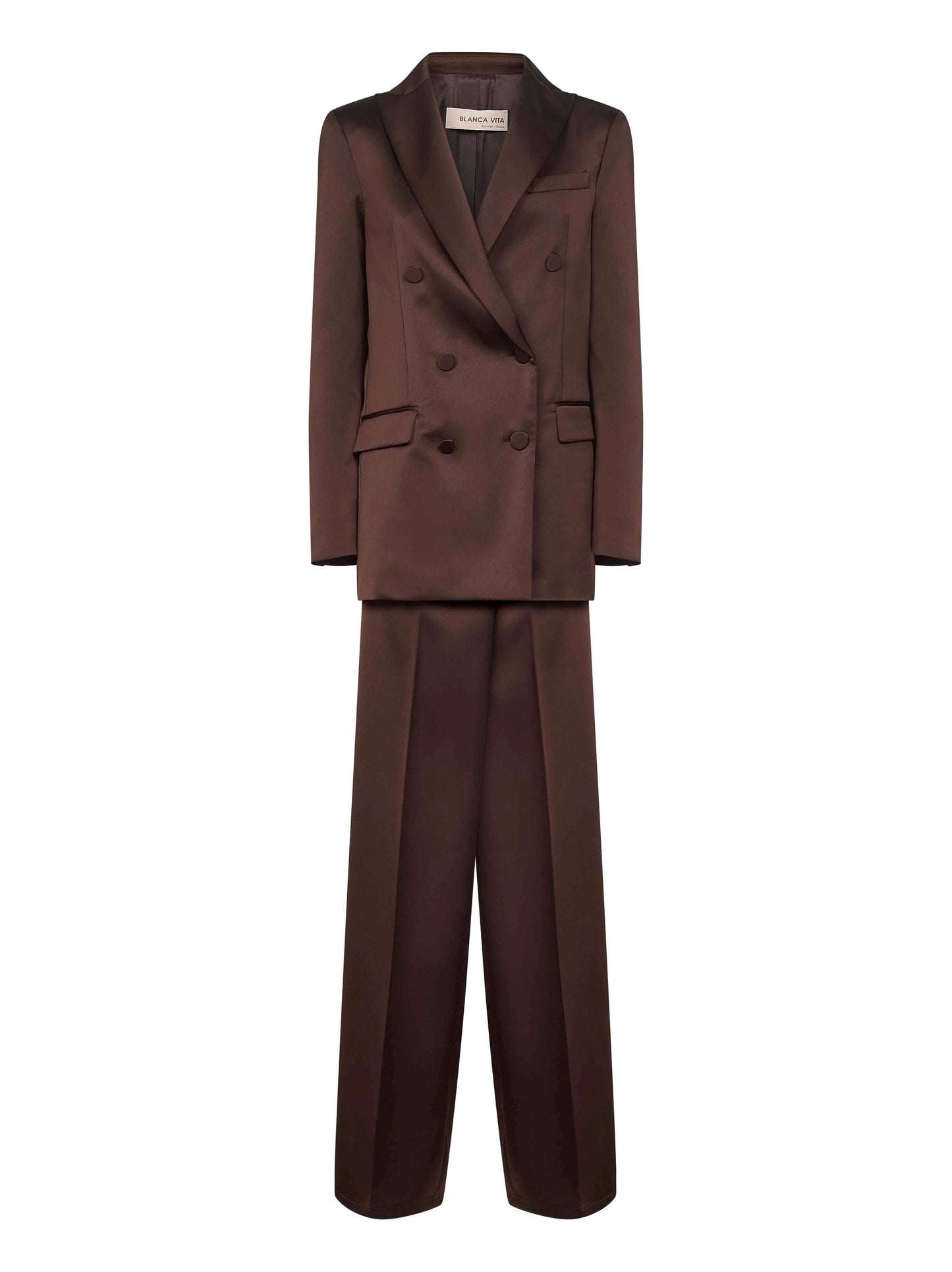 Coffee Satin Telvera Suit