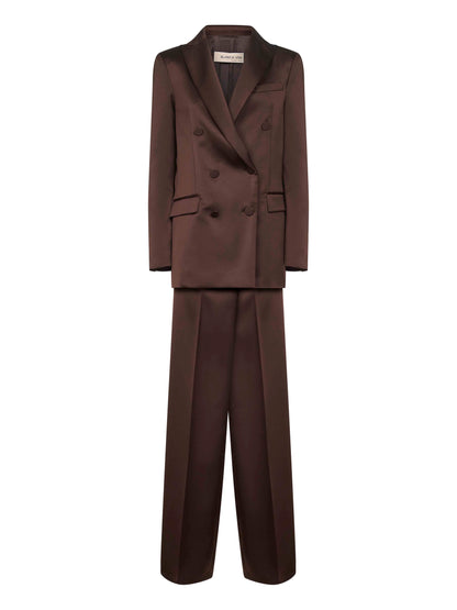 Coffee Satin Telvera Suit