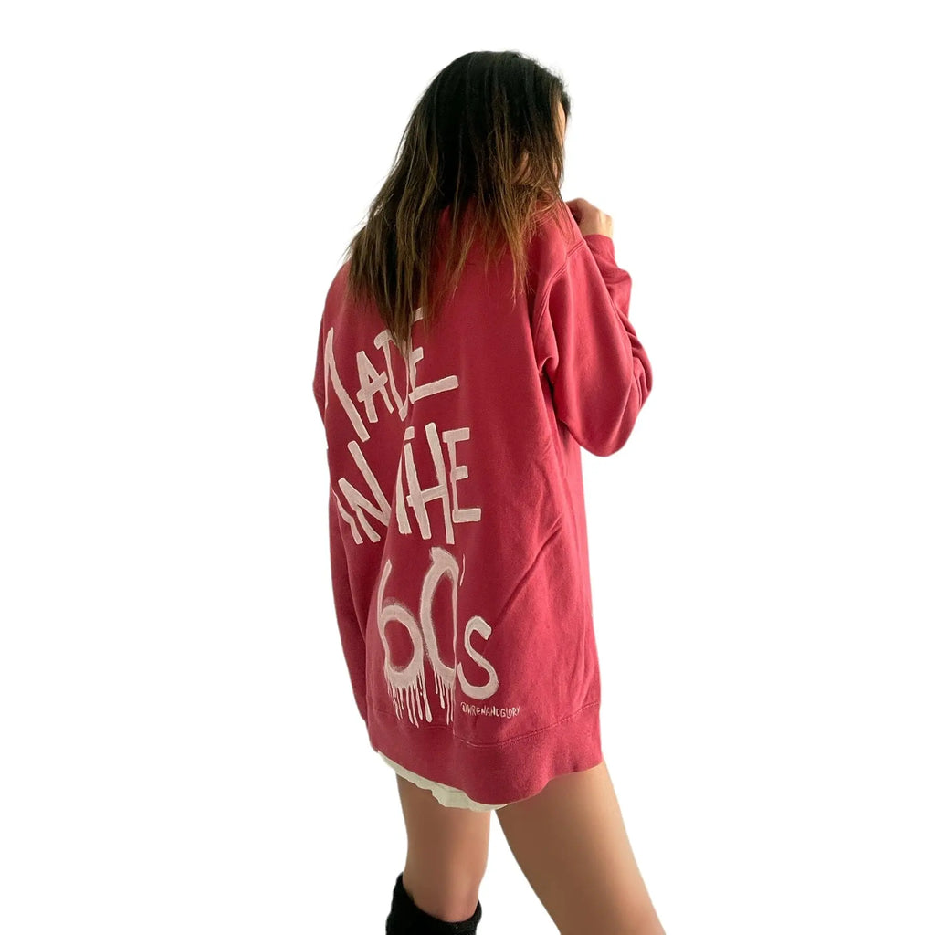 '60s Baby!' Painted Red Crewneck by Wren + Glory Wren + Glory