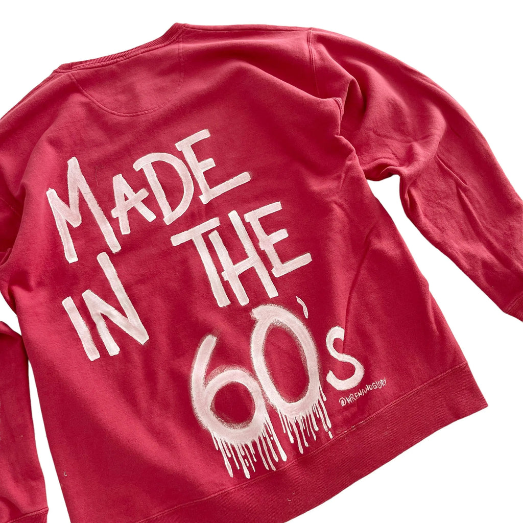 '60s Baby!' Painted Red Crewneck by Wren + Glory Wren + Glory