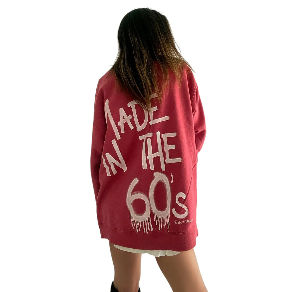 '60s Baby!' Painted Red Crewneck by Wren + Glory Wren + Glory