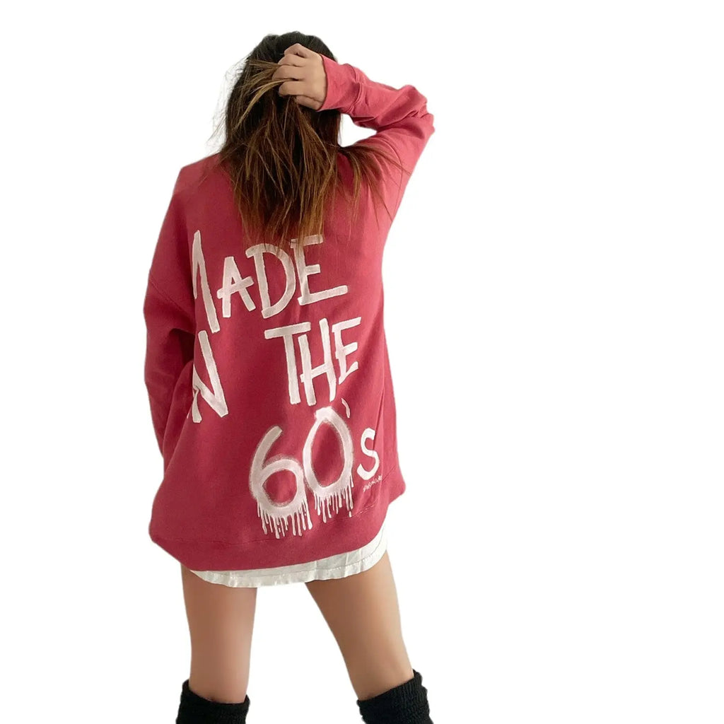 '60s Baby!' Painted Red Crewneck by Wren + Glory Wren + Glory