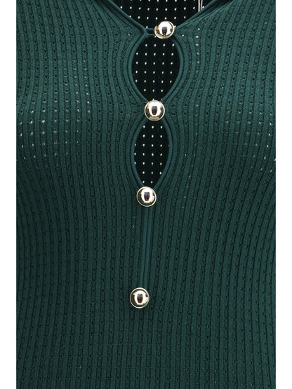 Knit Midi Dress Green