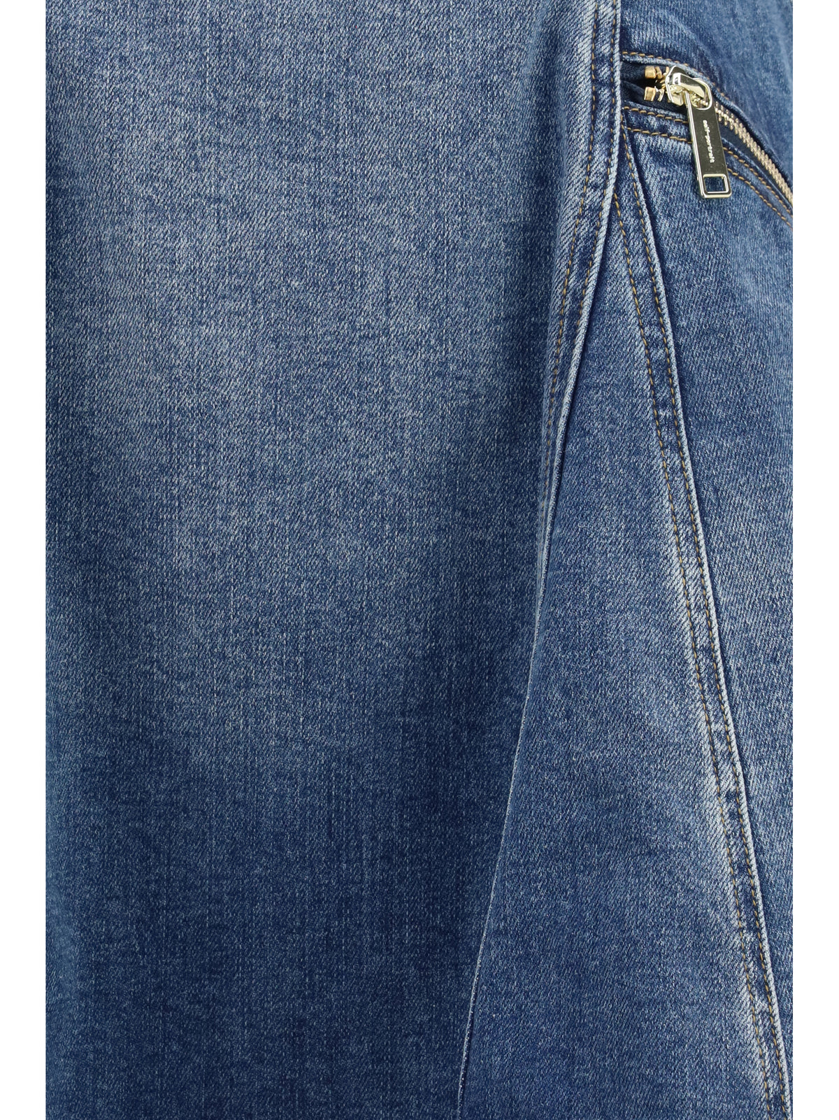 Mini Dress Denim Flared Blue