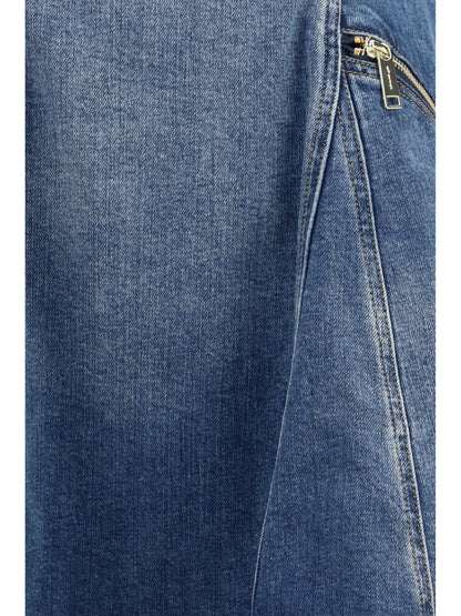 Mini Dress Denim Flared Blue