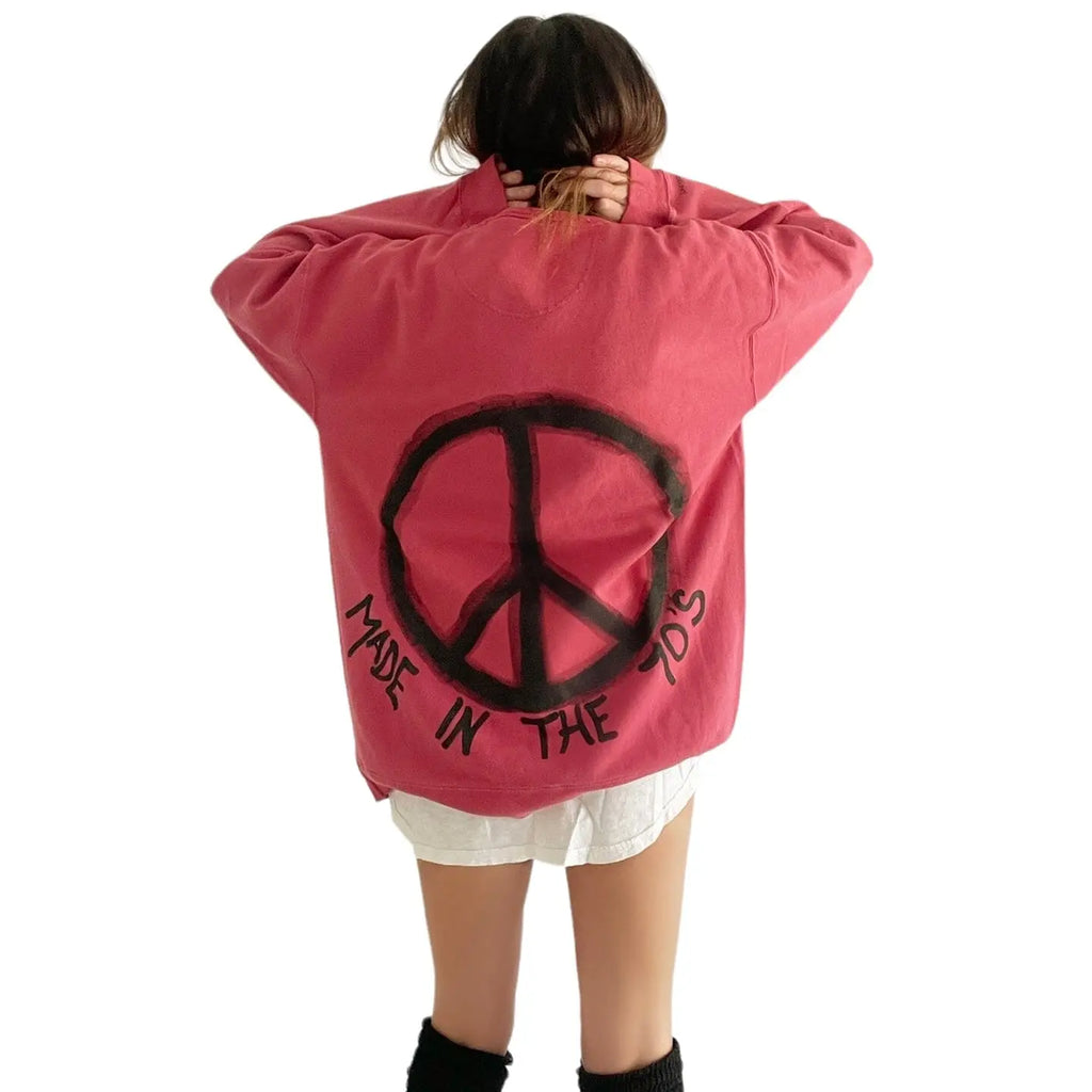 '70s Baby!' Painted Red Crewneck by Wren + Glory Wren + Glory
