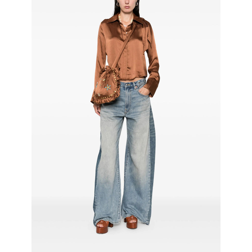 Siedres Brown Satin Shirt