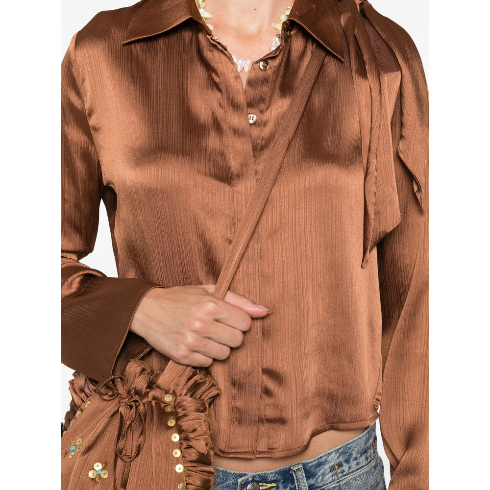 Siedres Brown Satin Shirt