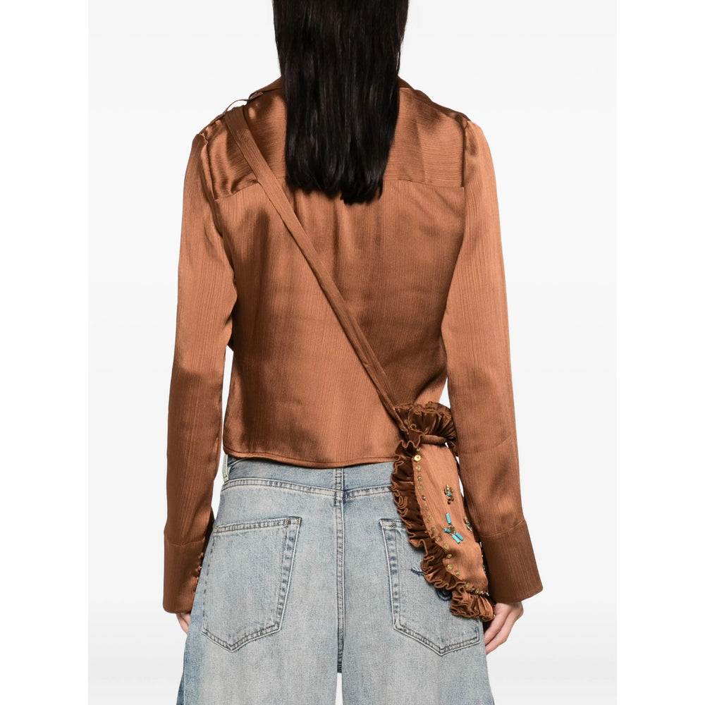 Siedres Brown Satin Shirt