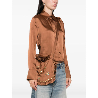 Siedres Brown Satin Shirt