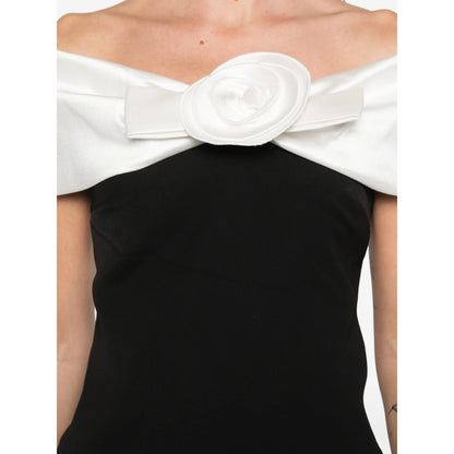 Off-Shoulder Floral Appliqué Dress