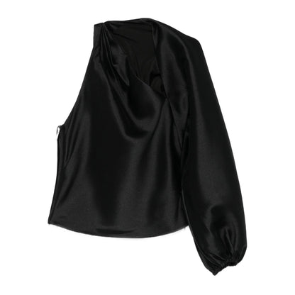 One Shoulder Asymmetric Sleeve Top