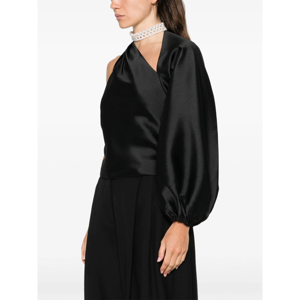 One Shoulder Asymmetric Sleeve Top