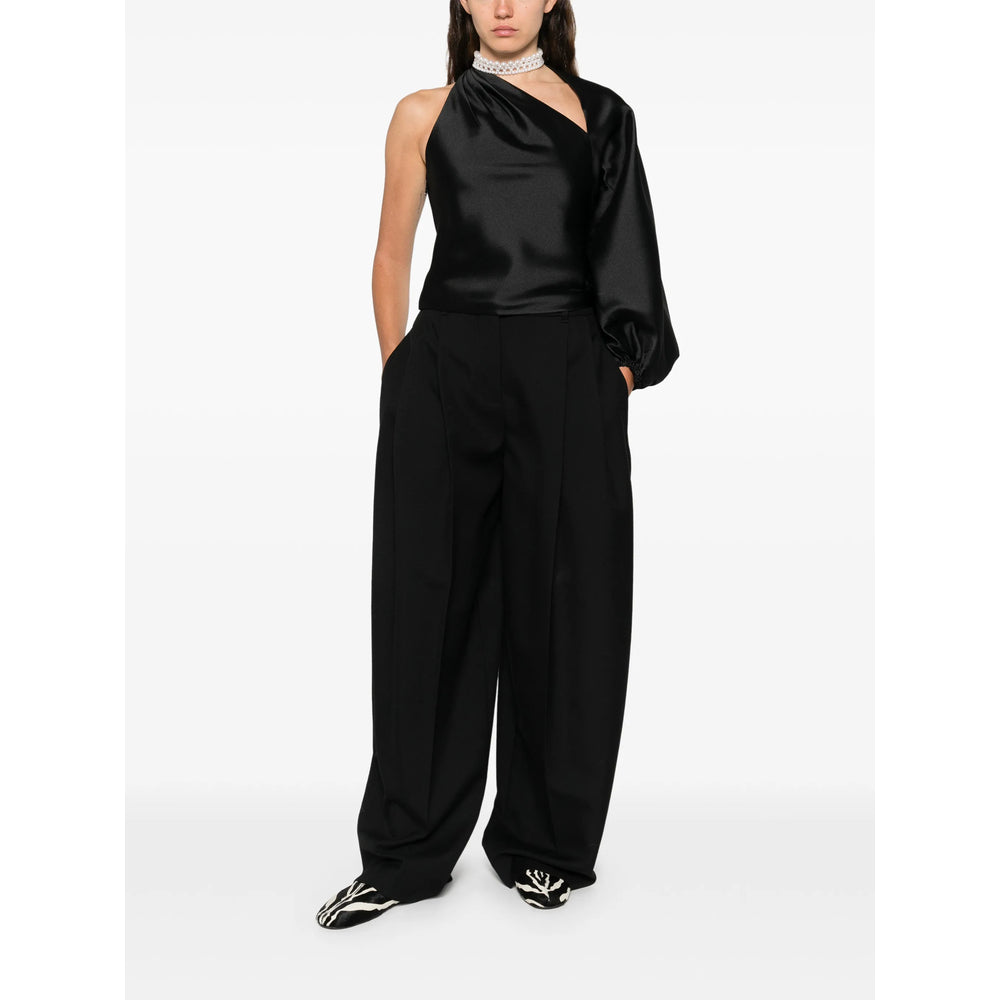 One Shoulder Asymmetric Sleeve Top